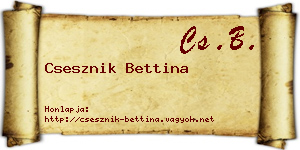 Csesznik Bettina névjegykártya